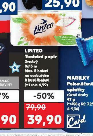 Kaufland Linteo toaletní papír nabídka