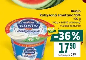 Billa Kunín Zakysaná smetana 15% nabídka