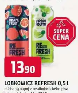 Trefa LOBKOWICZ REFRESH 0,5 L míchaný nápoj z nealkoholického piva nabídka