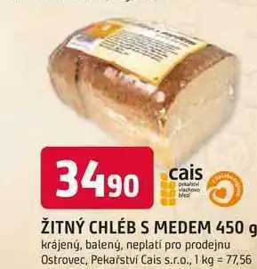 Trefa ŽITNÝ CHLÉB S MEDEM 450 g krájený, balený nabídka