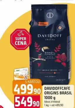 Trefa DAVIDOFFCAFE ORIGINS BRASIL 1000 g káva zrnková nabídka