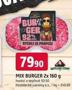 Trefa KOSTELECKÉ UZENINY MIX BURGER nabídka