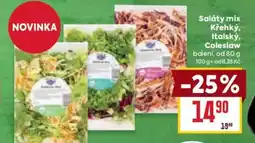Billa Saláty mix Křehký, Italský, Coleslaw nabídka