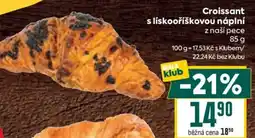 Billa Croissant s lískooříškovou náplní nabídka