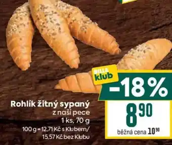 Billa Rohlík žitný sypaný nabídka