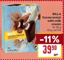 Billa BILLA Cocoa snack with milk cream nabídka