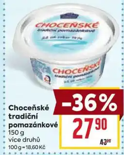 Billa Choceňské tradiční pomazánkové nabídka