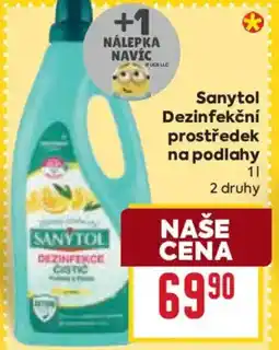 Billa Sanytol Dezinfekční prostředek na podlahy nabídka