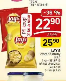 Flop LAY'S vybrané druhy nabídka