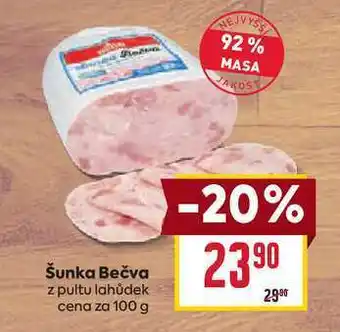 Billa Šunka Bečva z pultu lahůdek cena za nabídka