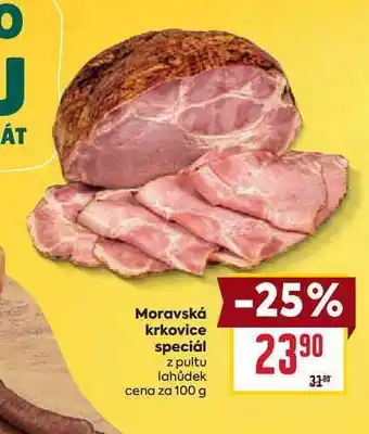 Billa Moravská krkovice speciál z pultu lahůdek cena za nabídka