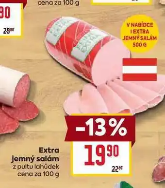 Billa Extra jemný salám z pultu lahůdek cena za nabídka