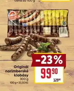 Billa Originál norimberské klobásy nabídka