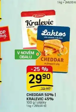 Flop CHEDDAR 50% | KRALEVIC 45% 100 g | plátky nabídka