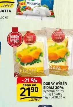 Flop DOBRÝ VÝBĚR EIDAM 30% vybrané druhy 100 g | plátky nabídka