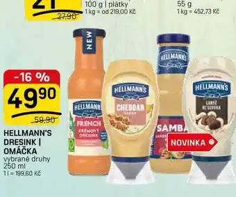 Flop HELLMANN'S DRESINK/ OMÁČKA vybrané druhy nabídka