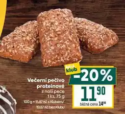 Billa Večerní pečivo proteinové z naší pece 1ks nabídka