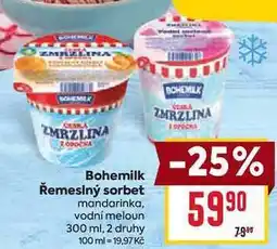 Billa Bohemilk Řemeslný sorbet mandarinka, vodní meloun nabídka