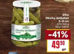 Billa Efko Okurky delikates 5-8 cm 670/360 g nabídka