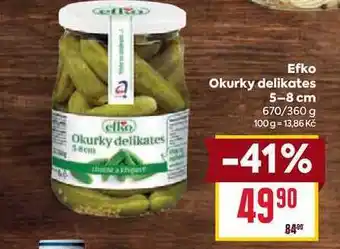 Billa Efko Okurky delikates 5-8 cm 670/360 g nabídka
