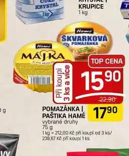 Flop POMAZÁNKA | PAŠTIKA HAME vybrané druhy nabídka