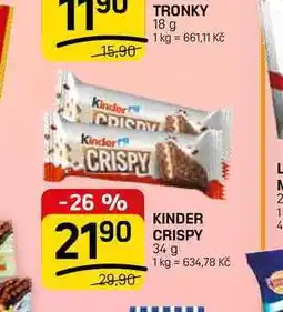 Flop KINDER CRISPY nabídka