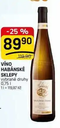 Flop VÍNO HABÁNSKÉ SKLEPY vybrané druhy nabídka