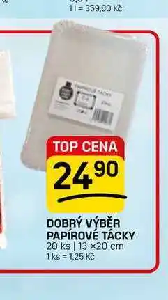 Flop DOBRÝ VÝBĚR PAPÍROVÉ TÁCKY 20 ks 13 x20 cm nabídka