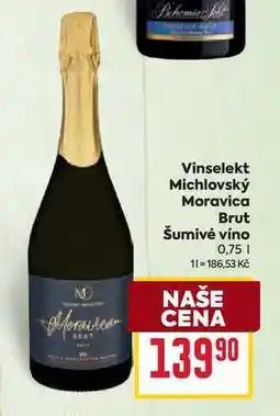 Billa Vinselekt Michlovský Moravica Brut Šumivé víno nabídka