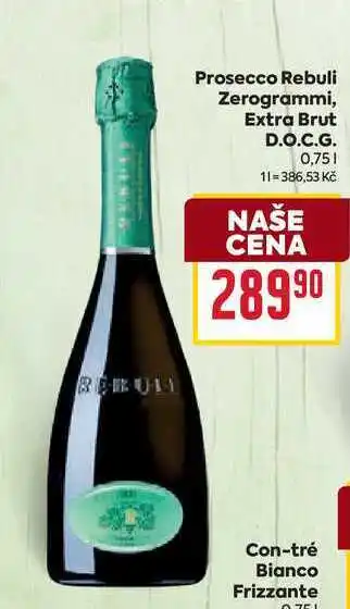 Billa Prosecco Rebuli Zerogrammi, Extra Brut D.O.C.G nabídka