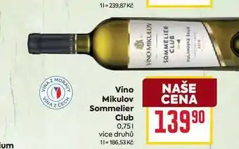 Billa Vino Mikulov Sommelier Club nabídka