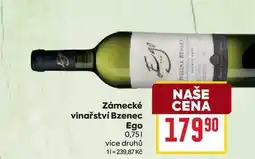 Billa Zámecké vinařství Bzenec Ego nabídka