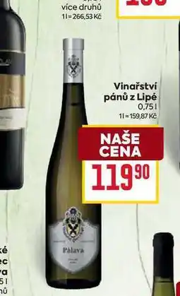 Billa Vinařství pánů z Lipé nabídka