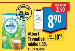 Albert Albert Trvanlivé mléko 1,5% nabídka