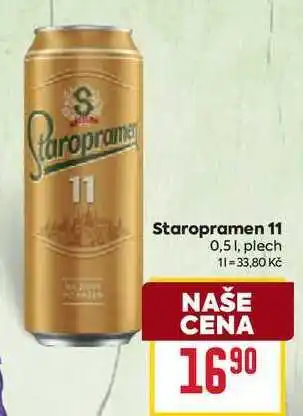 Billa Staropramen 11 0,51, plech nabídka