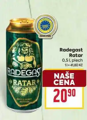 Billa Radegast Ratar 0,51, plech nabídka