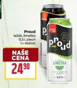 Billa Proud ležák, limetka 0,51, plech nabídka