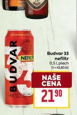 Billa Budvar 33 nefiltr 0,51, plech nabídka