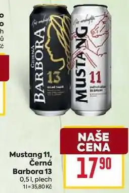 Billa Mustang 11, Černá Barbora 13 0,51, plech nabídka