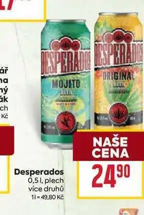 Billa Desperados 0,51, plech nabídka