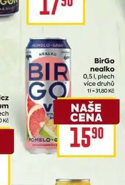 Billa BirGo nealko 0,51, plech nabídka