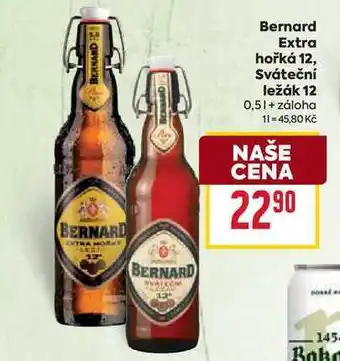 Billa Bernard Extra hořká 12, Sváteční ležák 12 nabídka
