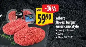Albert Albert Hovězí burger Americano Style nabídka