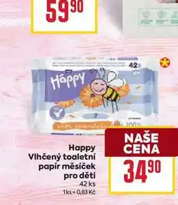 Billa Happy Vlhčený toaletní papír měsíček pro děti 42 ks nabídka
