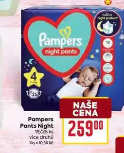 Billa Pampers Pants Night 19/25 ks nabídka
