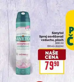 Billa Sanytol Sprej osvěžovač vzduchu, ploch nabídka