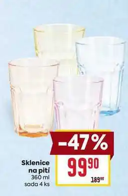 Billa Sklenice na pití 360 ml sada 4 ks nabídka