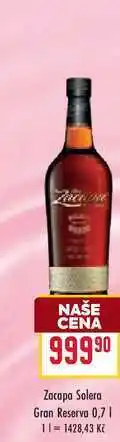 Billa Zacapa Solera Gran Reserva nabídka
