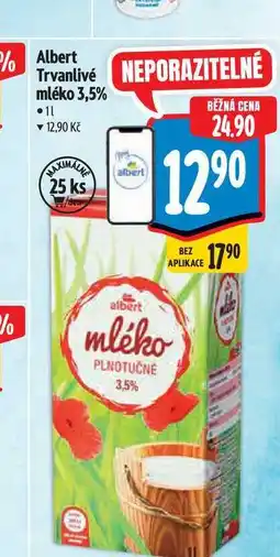 Albert Albert Trvanlivé mléko 3,5% nabídka