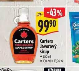 Albert Carters Javorový sirup nabídka